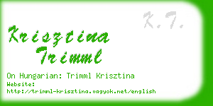 krisztina trimml business card